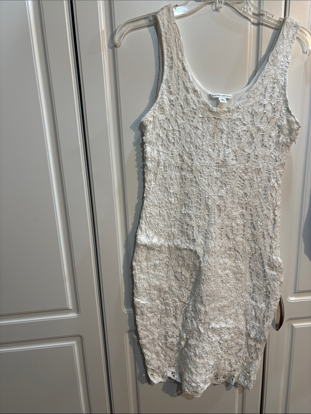 Banana Republic Cream Lace Tank Mini Dress